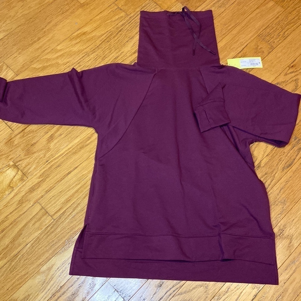 All in motion funnel neck tunic plum purple nwt